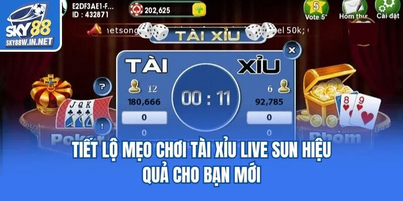 Tiết lộ mẹo chơi tài xỉu live sun hiệu quả cho bạn mới