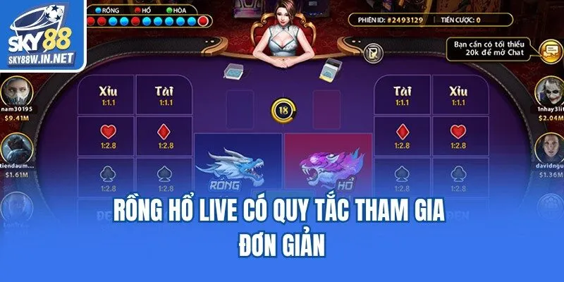 Rồng hổ live có quy tắc tham gia đơn giản